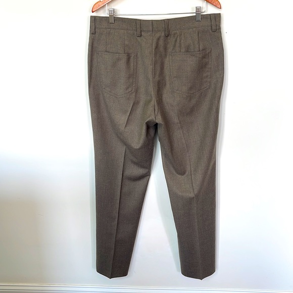 Boss Hugo Boss Men's Virgin Wool Pants Flat Front Patch Rear Pockets Size 36R - Picture 4 of 16